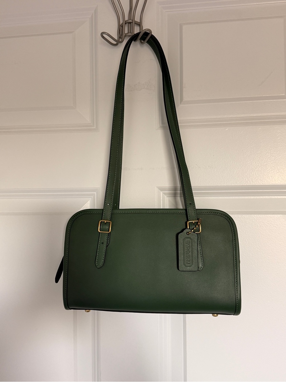 Coach Swing Zip in Hunter Green with Brass Hardware